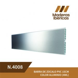 BARRA DE ZOCALO PVC 15CM COLOR ALUMINIO (4ML)